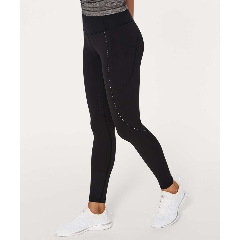Lululemon Extra Mile Tights Women's 8 Black Reflective 28" Full-On Luxtreme Run